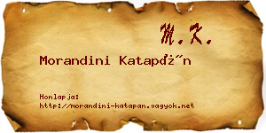 Morandini Katapán névjegykártya